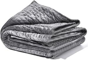 Утяжеленное одеяло для взрослых, Single Double Heavy Blanket с Lambswool Premium Glass Bead, All-Season, равномерное распределение веса, Grey, 122х183 см, 9 кг