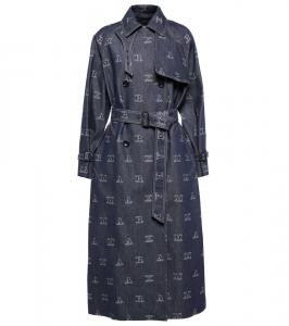 Тренч из мескального жаккардового дрилла Max Mara, Blu