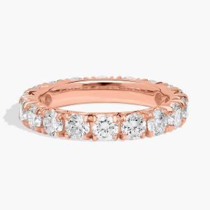Кольцо «Вечность» с французским паве из розового золота 14 карат (2 1/2 карата, чистота - HI / SI1-SI2) Blue Nile