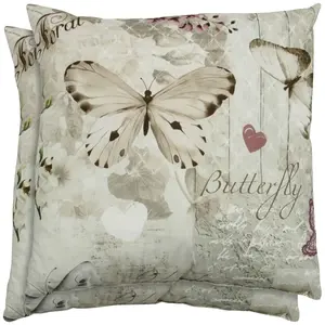 Декоративные подушки GO-DE "Dana", набор из 2 шт 40х40 см, кремовый/коричневый/розовый