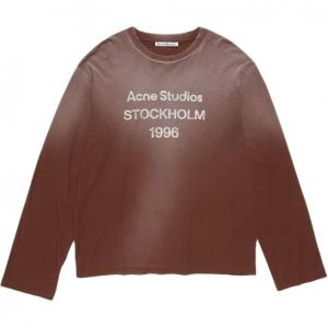 Acne Studios Футболки унисекс, коричневые, с круглым вырезом