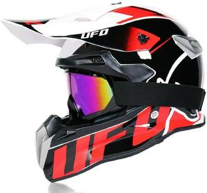 Шлем мотоциклетный Woljay UFO для мотокросса, черный / белый