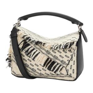 LOEWE Пазл коровья кожа сумка через плечо маленькая женская black & white