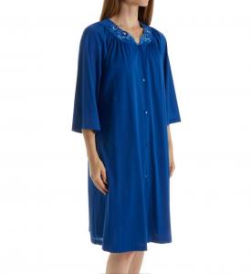 Короткий халат с 3/4 рукавом и пуговицами в цвете navy Shadowline Lingerie