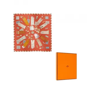HERMES Шёлковый шарф, Orange Red