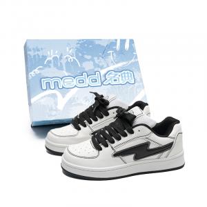 Medd Низкие, износостойкие, противоскользящие кроссовки для скейтбординга унисекс, белые, черные