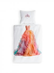 Детское постельное белье 135х200 Принцесса в белом цвете Carpe Sonno, 135 x 200 + 80 x 80 см