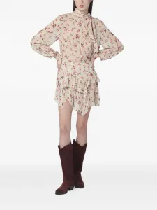 Блузка с цветочным узором Marant Etoile, бежевый