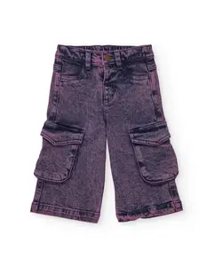 Фиолетовые джинсовые карго-штаны для девочки Tuc tuc