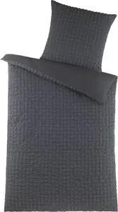 Постельное белье из сирсакера 135x200, не требует глажки, летний пододеяльник из микрофибры, цвет антрацит Carpe Sonno