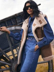 Приталенный жилет с высоким воротником Mint Velvet, Brown Tan