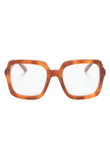 Очки в квадратной оправе черепаховой расцветки Gucci Eyewear, коричневый