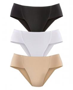 Женские трусики с высокой посадкой и утягивающим эффектом, комплект из 3 штук LASCANA, Tan & black & white