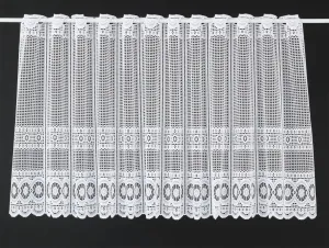 Шторы Kranzusch Cafe Curtain Jacquard Curved Hem 60x137,5 см H/W White Bistro Curtain Kitchen Curtain 1 Pack Gardinen Kranzusch