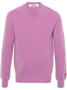 Шерстяной джемпер с логотипом Comme Des Garçons Play, фиолетовый