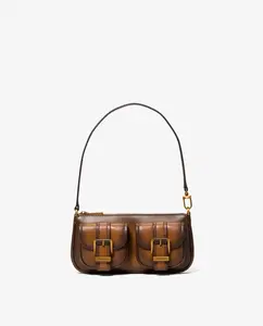 Маленькая сумка-тоут Pochette Zoe из дубленой кожи Michael Michael Kors, коричневый