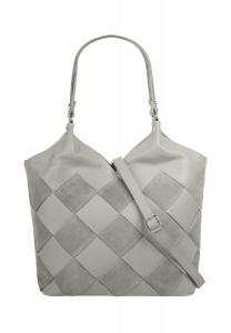 Шопер, натуральная кожа, сделано в Италии Samantha Look, серый