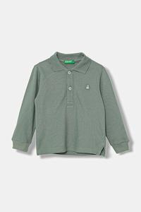 Детская хлопковая кофта с длинным рукавом United Colors Of Benetton, зеленый