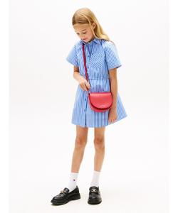 Платье-рубашка из хлопкового поплина в полоску для девочек