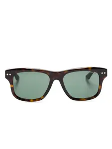 Солнцезащитные очки в квадратной оправе черепаховой расцветки MONTBLANC, коричневый