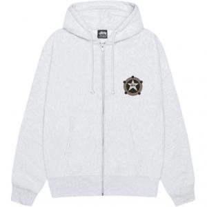 Толстовка SS25 Ranger Zip Hoodie унисекс Stussy, серый