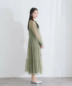 Платье с кружевом по бокам, многоярусное, свадебное платье для вечеринки Pourvous, цвет Khaki