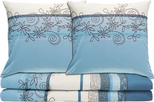 Комплект постельного белья , 4 предмета, светло-голубой, 2 шт. 135x200 см + 2 шт. 80x80 см Erwin Müller