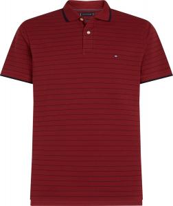 Мужские поло Tommy Hilfiger с коротким рукавом, повседневного кроя, с полосатым рисунком, Regatta Red / Desert Sky