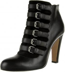 Женские модные ботильоны FSJ с круглым носком, заклепками и пряжкой, массивный высокий каблук, молния сзади, боевые, панк, для вечеринки, короткие, размер 4-15 US, Black