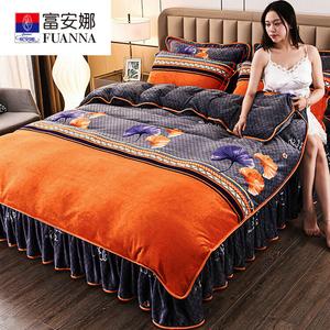 Fuanna Пододеяльник молочный вельвет 150х200 см, утолщенный, двусторонний фланелевый