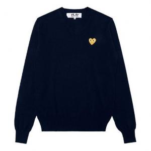 Свитер v-neck pullover gold emblem 'black' Comme Des Garcons Play, черный