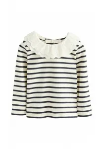 Рубашка с длинными рукавами и воротником стандартного кроя Next, Black And White Stripe