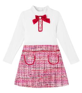 Вязаное платье из твида Patachou, Red Tweed F25-73