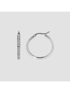 Adeliás Женские серьги - Серьги-кольца из нержавеющей стали со стразами серебристого цвета