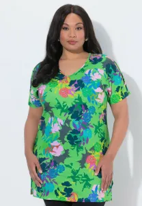 Футболка с принтом zierband vausschnitt halbarm Ulla Popken, Apple Green