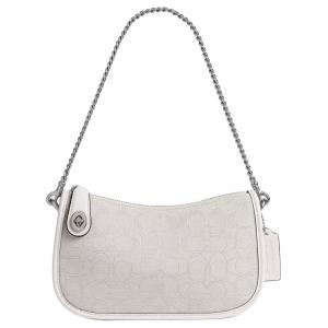 COACH Swinger Iconic Jacquard Плечевая сумка Medium Women's White