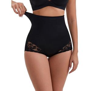 Женские утягивающие трусы с высокой талией и кружевной отделкой Inspire Chic, Black