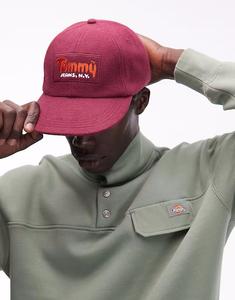 Спортивная кепка с логотипом бордового цвета Tommy Jeans