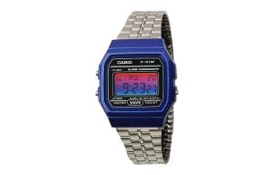 CASIO Мужские часы Retrofit Series с кварцевым механизмом, стальной браслет, черный циферблат