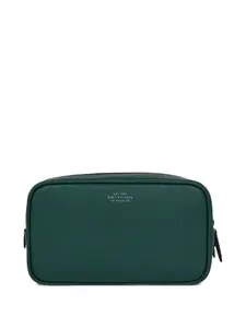 Несессер с двойной молнией Smythson, зеленый