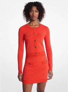 Укороченная жаккардовая куртка с логотипом Michael Kors, красный