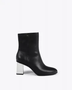 Женские ботильоны на каблуке с металлическим эффектом в контрасте Lola Casademunt, черный/серебряный