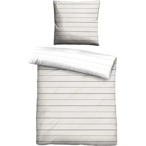 Двустороннее постельное белье Biberna» Сочетайте по размерам. 135x200, 155x220 или 200x200 см", хлопковое постельное белье, неподвластное времени постельное белье с двусторонним внешним видом, цвет taupe/Streifen