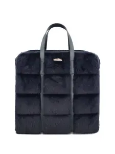 Средняя стеганая сумка-тоут из искусственного меха Herno, синий