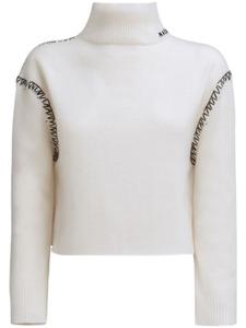 Marni джемпер с декоративной строчкой, белый