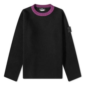 Свитер shadow project contrast collar crew knit 'black' Stone Island, черный