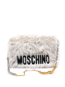 Сумка на плечо с логотипом Moschino, белый