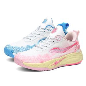 Амортизирующие нескользящие износостойкие низкие баскетбольные кроссовки unisex MUSNODO, розовый