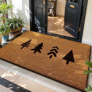 Dajiang Ковер 40х60 см из кокосового волокна, износостойкий, для прихожей, в стиле "Тихий лес", пылезащитный и самоочищающийся, для небольших квартир