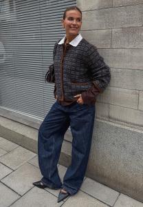 Кардиган NA-KD CHECK, Check/Multi-Coloured